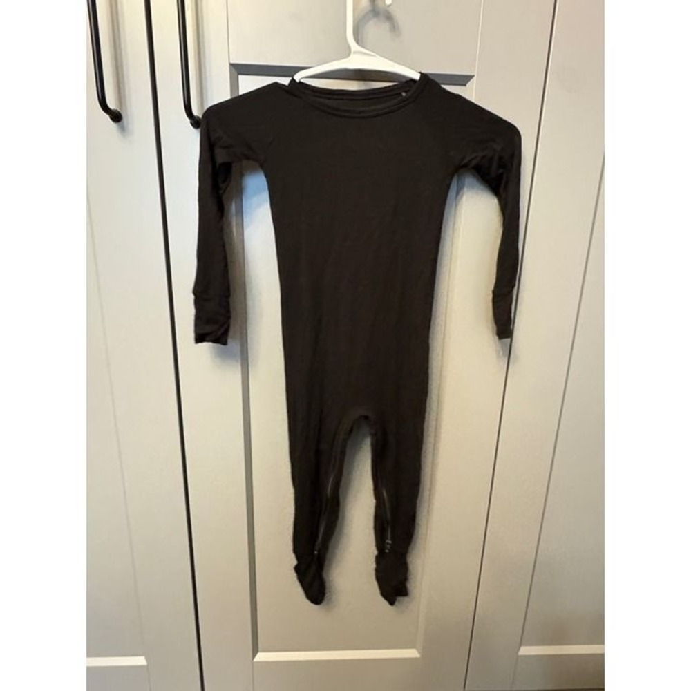 Little Sleepies Crescent Zippy Solid Black Footed Pajamas Bamboo 2T